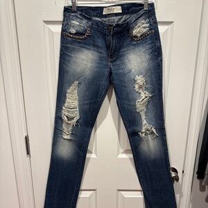 Abercrombie and fitch destroyed denim jeans skinny